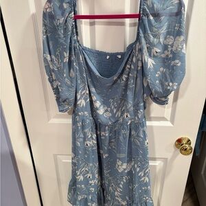 Floral Blue Mini Dress